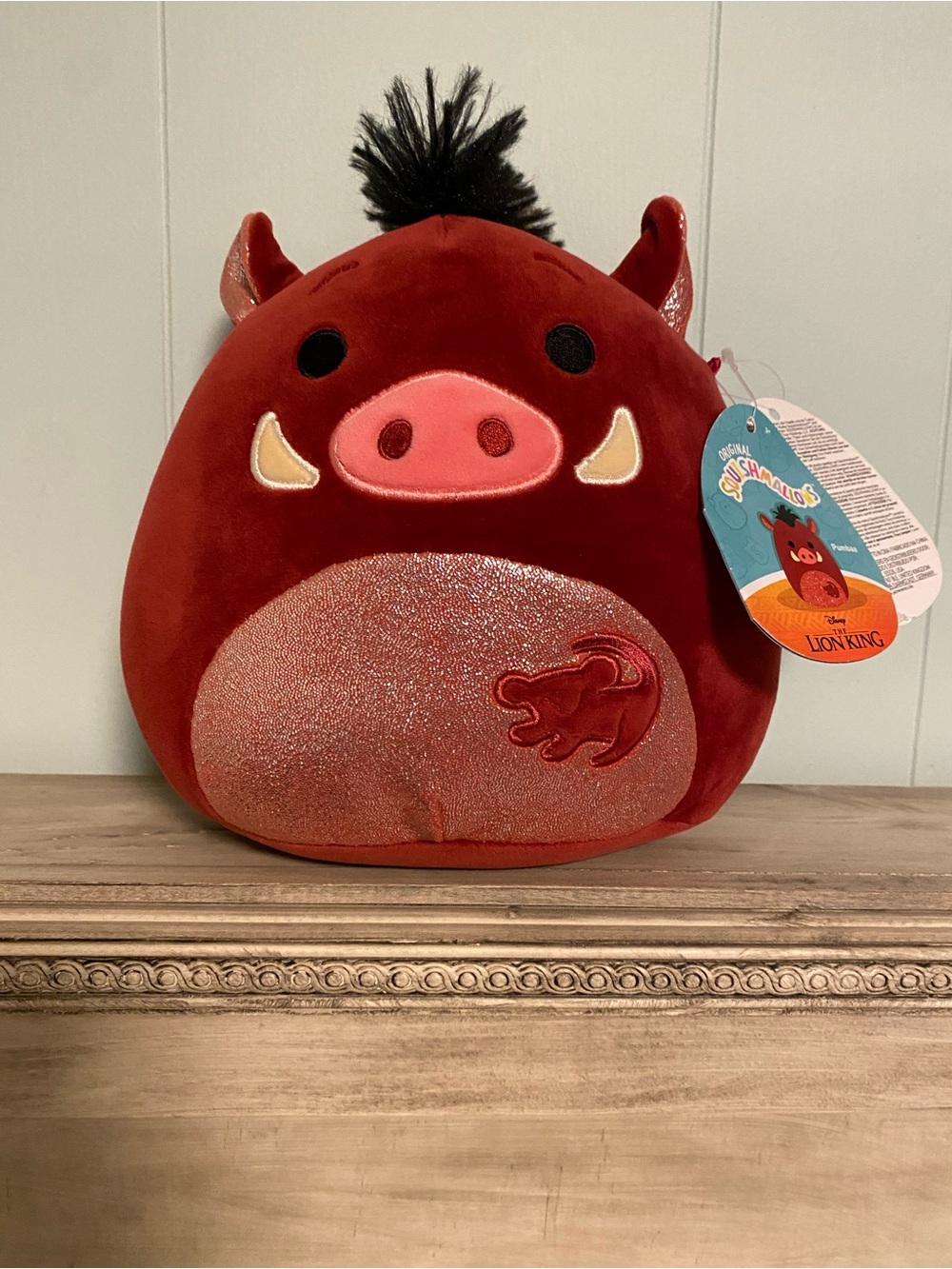 NWT Disney The Lion King Pumbaa Plush Squishmallow - Red